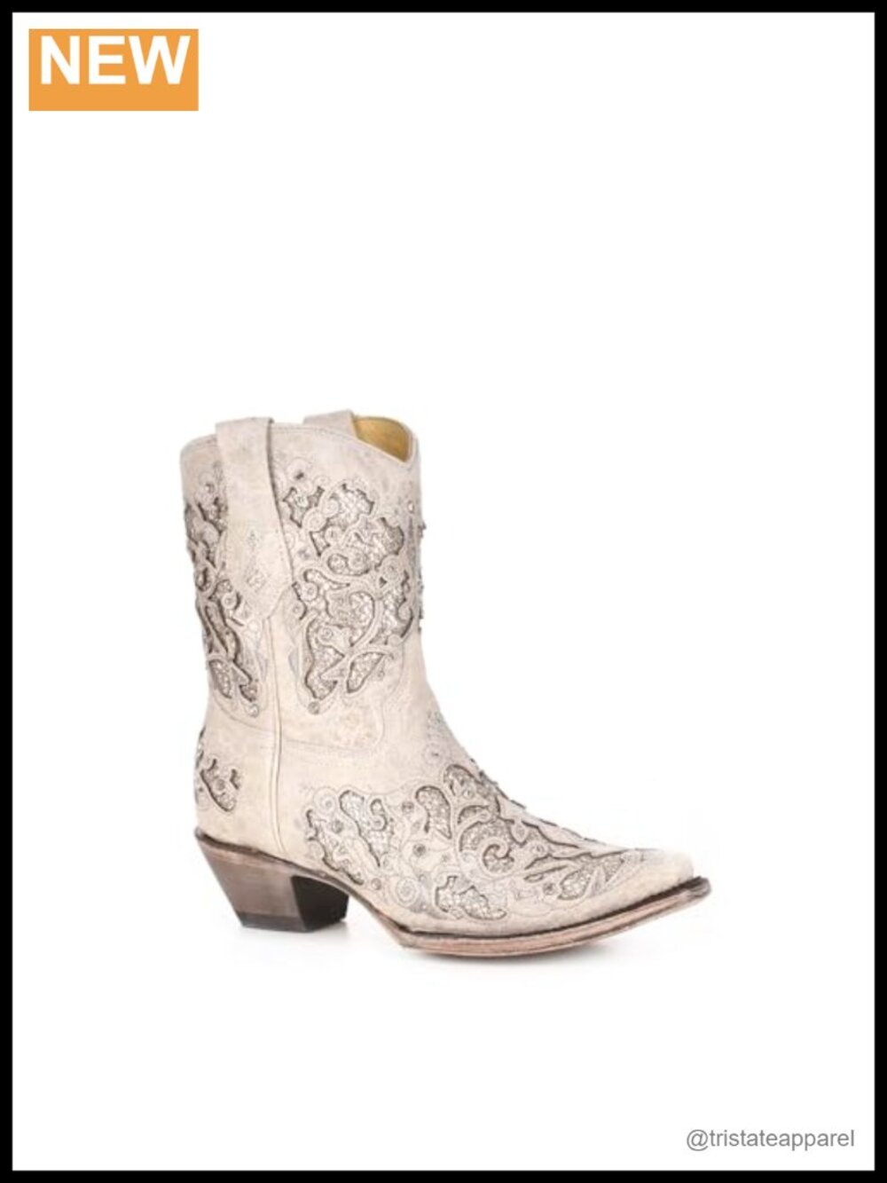 Corral Western Booties Leather Floral Embroidered Snip Toe